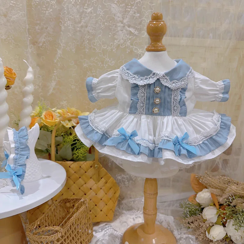 20CM Doll Clothes Long Leg Cotton Doll Skirt,  XingDaiLu/LiNaXiong Blue Dress Free Shipping