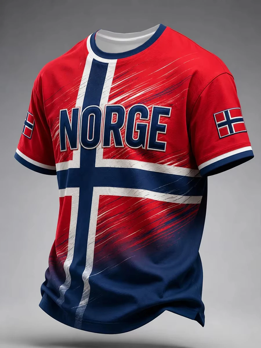 2026 Summer Nordic Viking Retro Style Norway Fan Jersey Adult Kids Casual Football Short-Sleeve T-Shirt Breathable Quick-drying