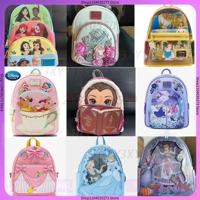 

2025 Loungefly Cartoon Anime Princess Collage Mini Backpack Fashion Accessory Capacity Surprise Girls Cute Xmas Gift