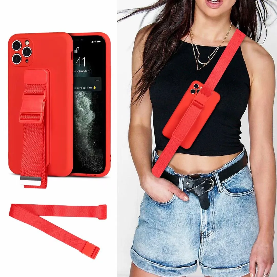 Outdoor Sports Wristband Holder Crossbody Lanyard Phone Case For iPhone 13 11 12 Pro Max X XS XR Max 7 8 Plus