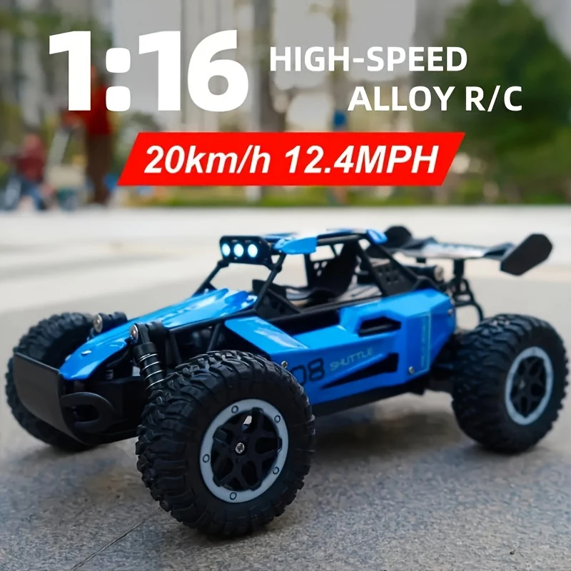Coche de Control remoto 2WD de alta velocidad, 20 KM/H, escalada todoterreno con luz LED, frecuencia de 2,4G, juguete para regalo para niños y niñas