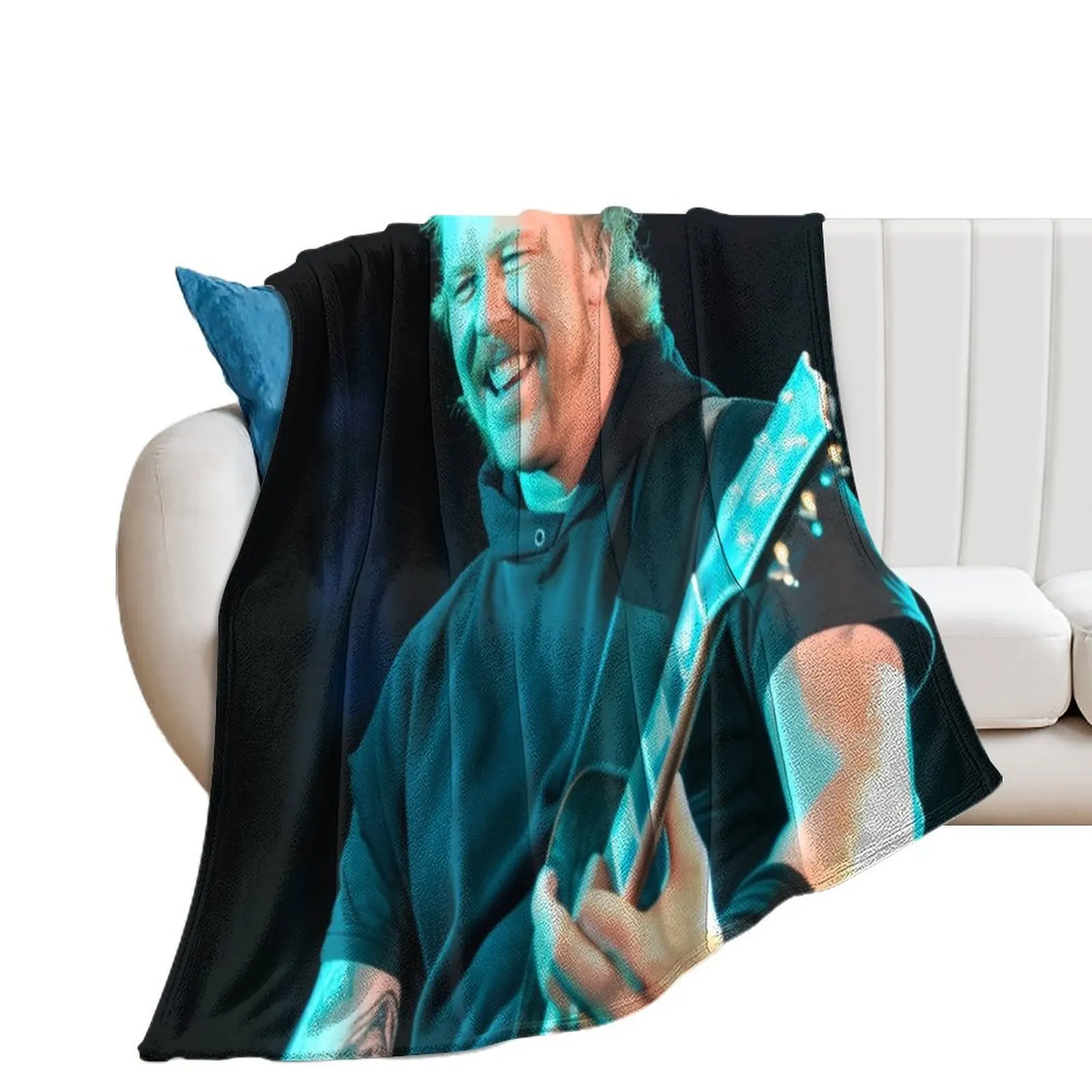 

James Hetfield iconic smile Throw Blanket warm winter Hairys Blankets