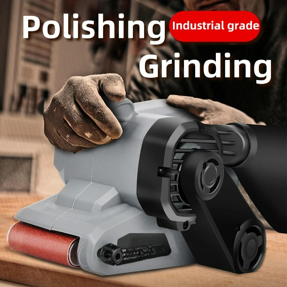 

HBS78B High Power Belt Grinding Machine Portable Polishing Flat Plate Grinder Woodworking Sandpaper Machine