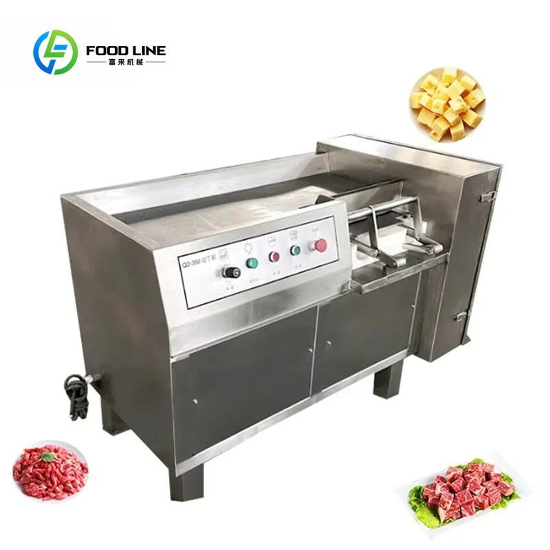 Customized Vertical 3D Semi-Frozen Meat Dicing Machine High Efficiency Meat Granule Cutter 400-600kg/h Capacity