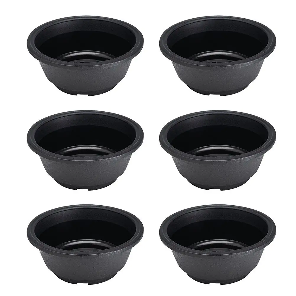 

6 Pcs Succulent Combination Pot Flower Bowl Bonsai Planter Garden Container Black Plastic Flower Pot Plant Container Home