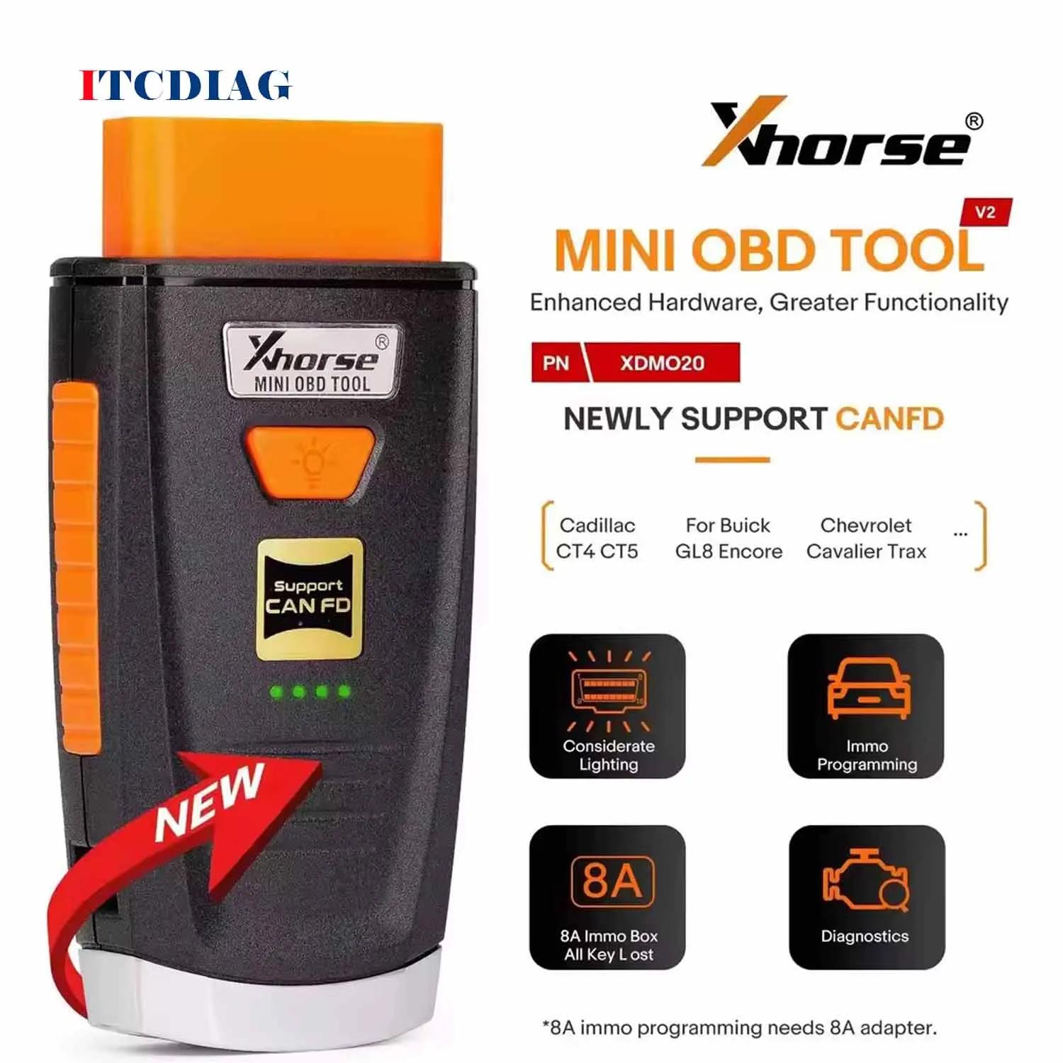 Xhorse XDMO20 VVDI MINI OBD Tool V2 IMMO Progarmmer Support CAN FD Protocol