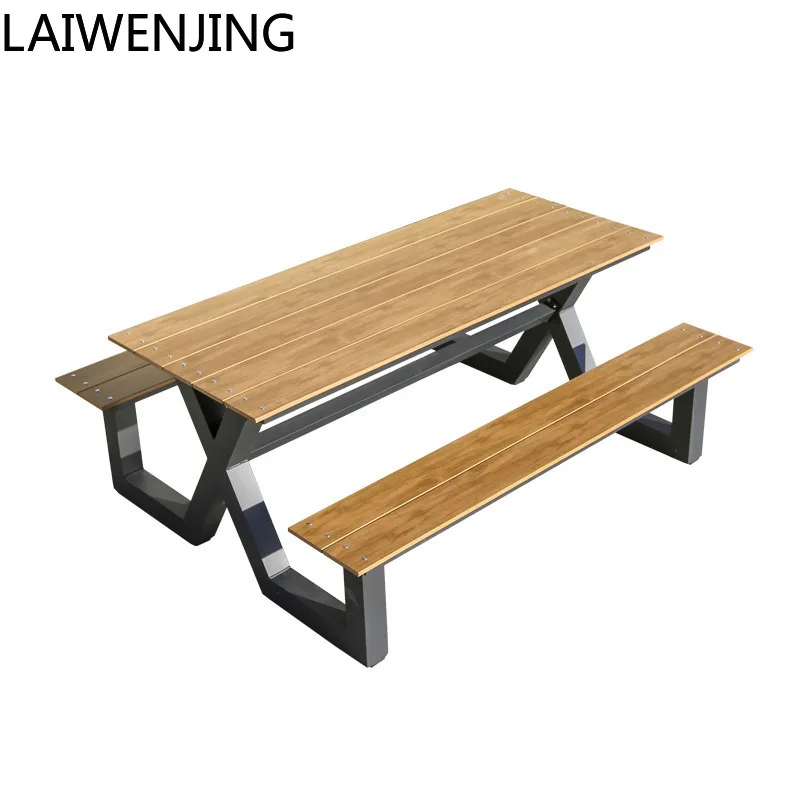 

HLZ outdoor one-piece park chair wrought iron table and chair combination garden courtyard seat