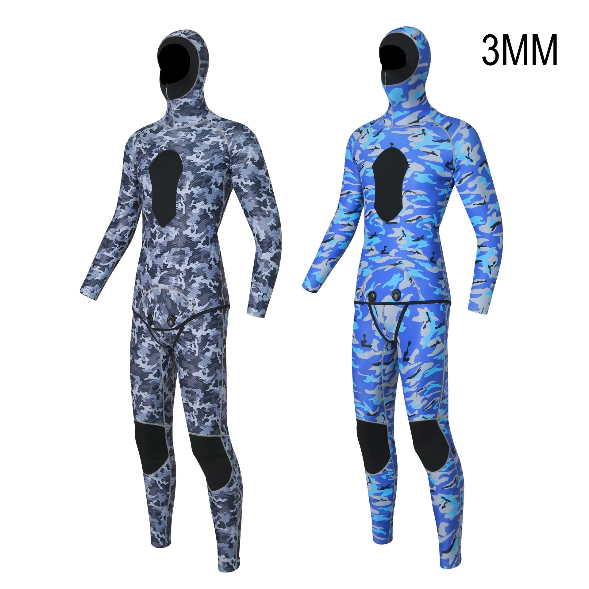 

3MM Scuba Camouflage Long Sleeve Hooded 2 Pieces Neoprene Keep Warm UnderWater Hunting Diving Suit Snorkeling Kayaking WetSuit