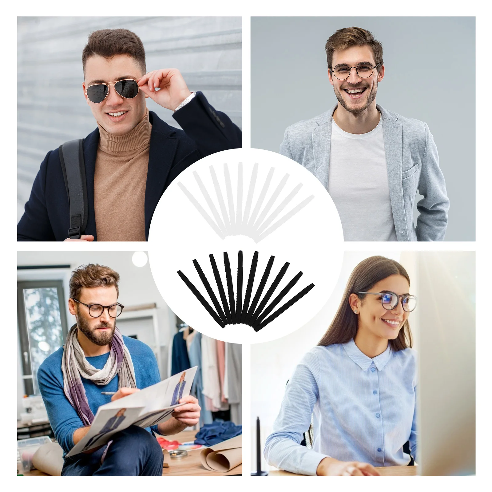 

10Pairs Silicone Eyeglasses Temple Tips Anti-Skid End Covers Durable Replacement Sleeve for Running Swimming Glasses Accessories