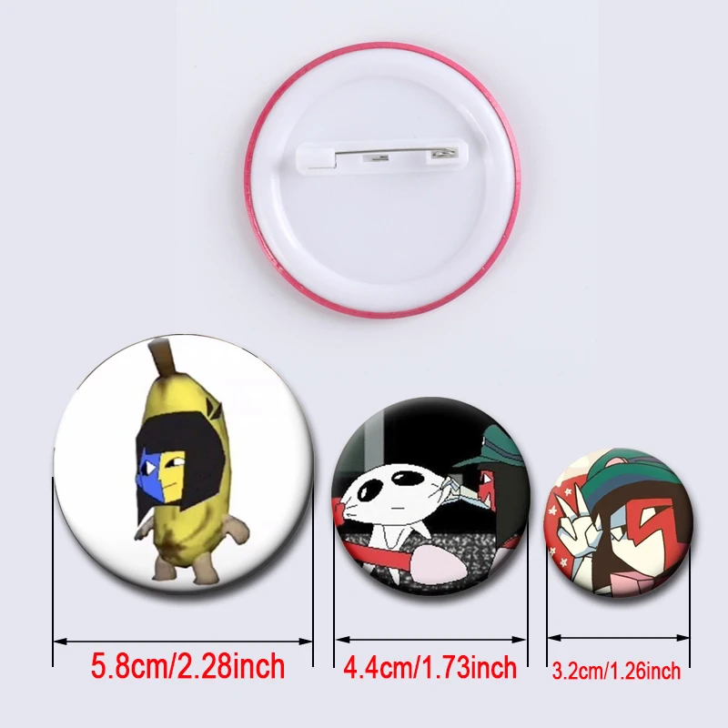 32/58 مللي متر Ena الجرافيك الجمالية المطر روك لينة زر دبوس الكرتون بروش صفيح شارة ل قبعة حقيبة الملابس الديكور هدايا الموضة