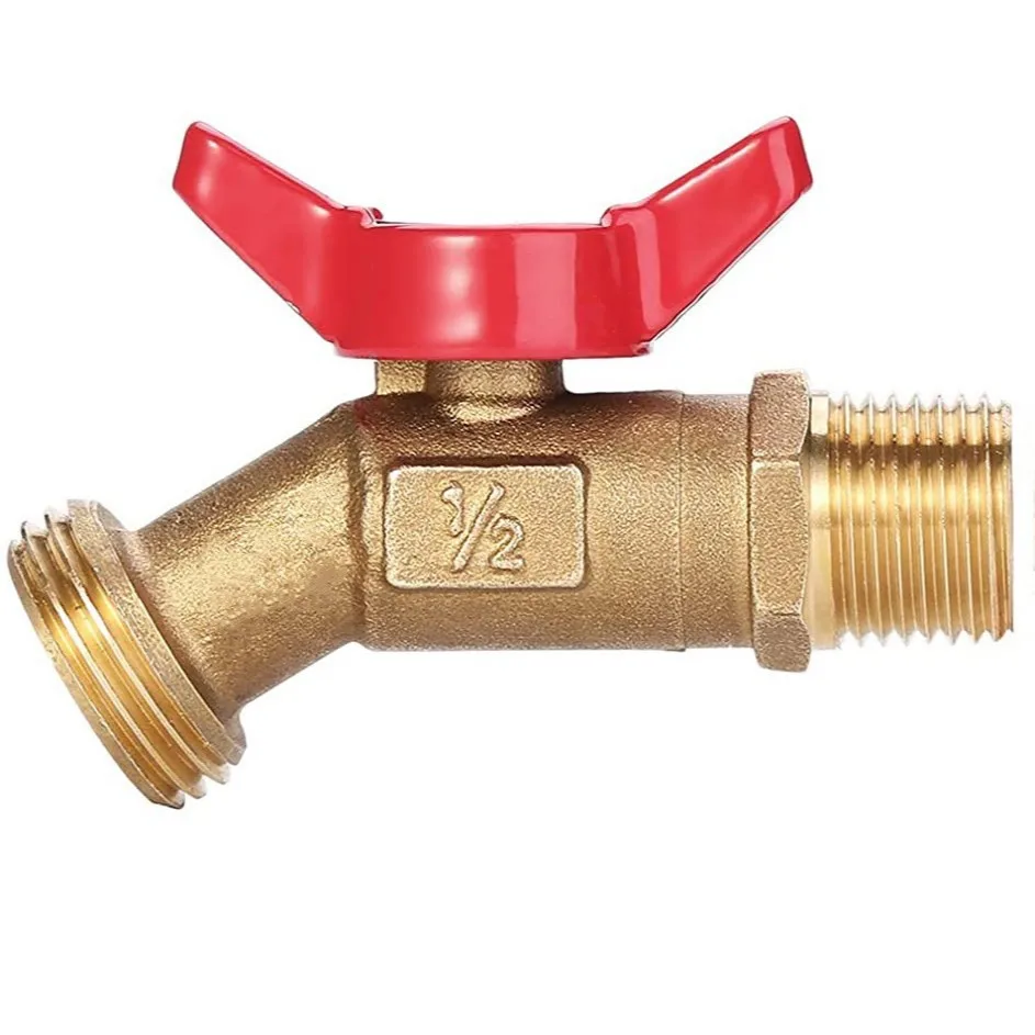 

1/2NPT X 3/4GHT Outdoor Garden Quick Tap American Standard Rain Bucket Brass Faucet Butterfly Shaped Faucet