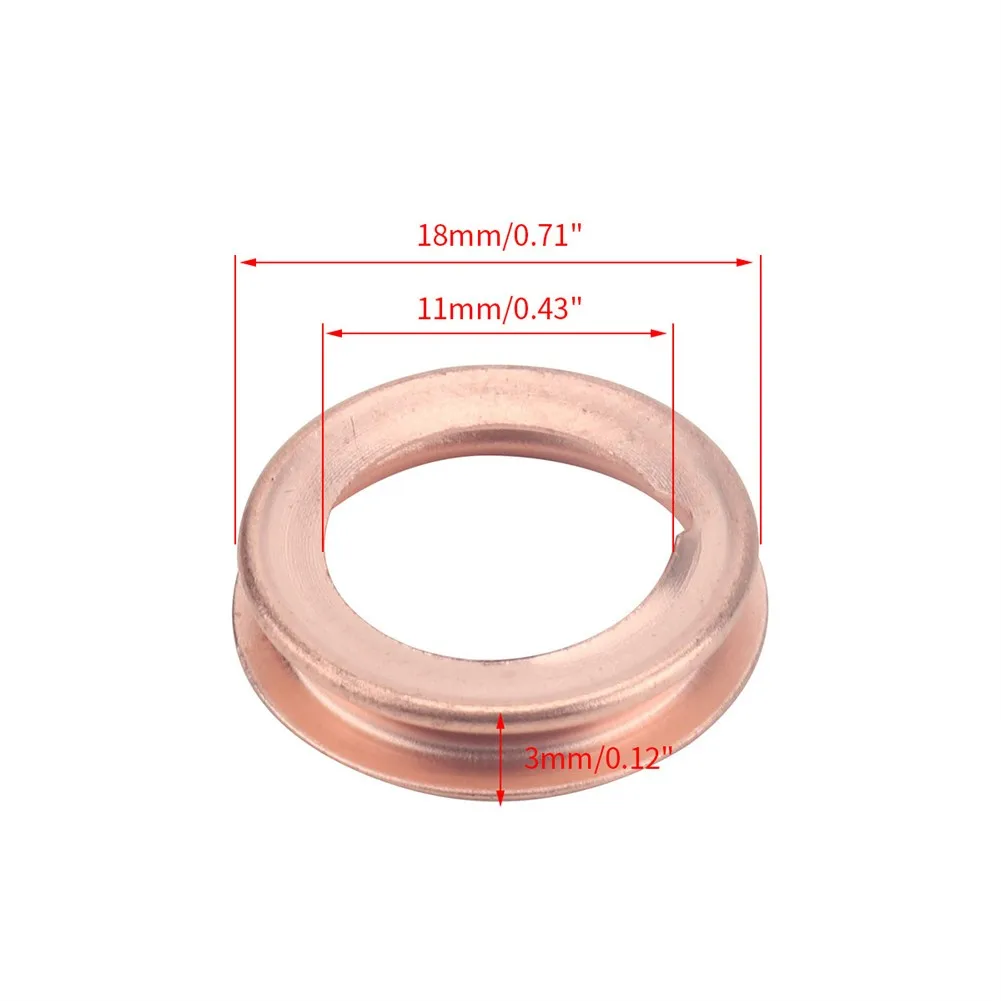 10pcs Car Engine Oil Drain Plug Gasket Copper Colored Oil Drain Plugs Crush Washers Gaskets Rings For Nissan For Infiniti