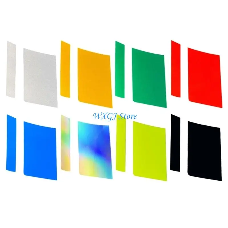 

37JE Colorful Hub Cap Adhesives Reflective Feature Tire Decors for Car Customization