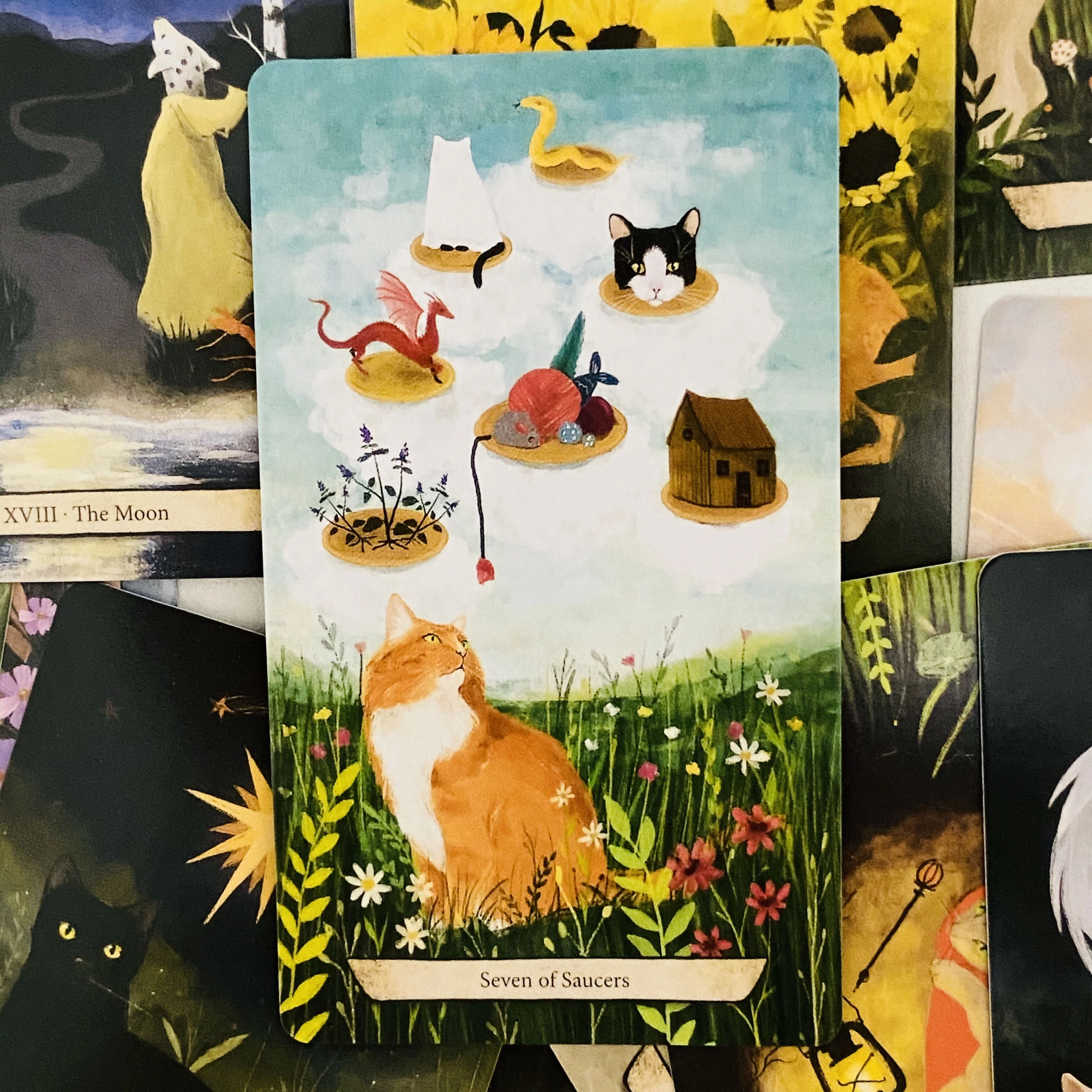 Enchanted Forest Felines Tarot Deck 78 Pcs wait Tarot Cards Experience The Power of Cat-omancy - 10.3*6cm