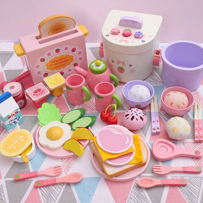 

Children Toy Diy Wooden Simulation Cooking Pots Set Montessori Puzzle Girls Toys Kitchen Accessories Building Blocks Board Games