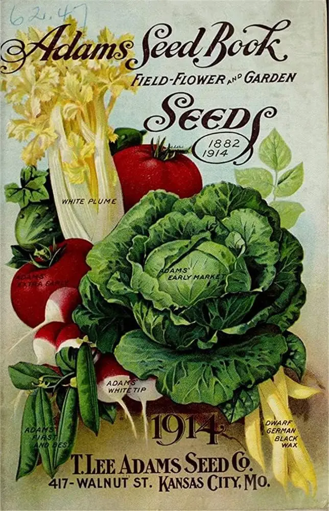 Vintage Farm Vegetable Seed Book 1914 Metal Tin Sign  Retro Home Kitchen Bar Pub Cafe Wall Decor-aluminum