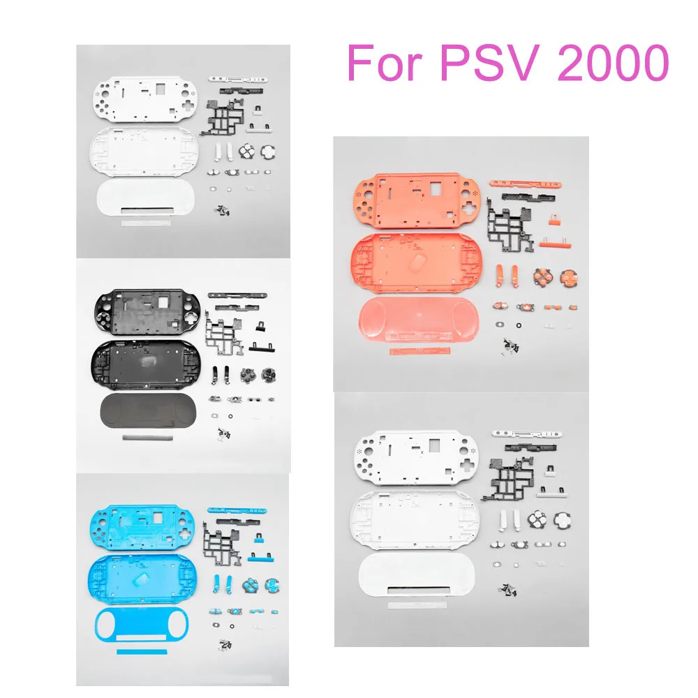 Coque avant et arrière en plastique avec bouton, coque pour PS Vita, PSV 2000, 1 ensemble