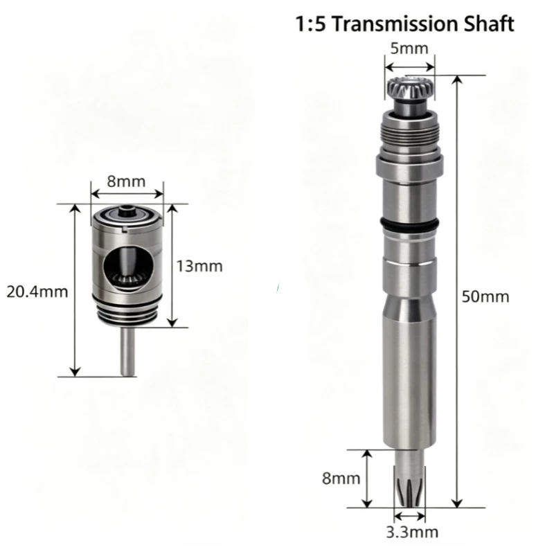 Dental 1:5 Speed Increasing Contra Angle Rotor & Shaft Assembly for NSK Ti Max X95 Handpiece Replacement Cartridge Repair Partss