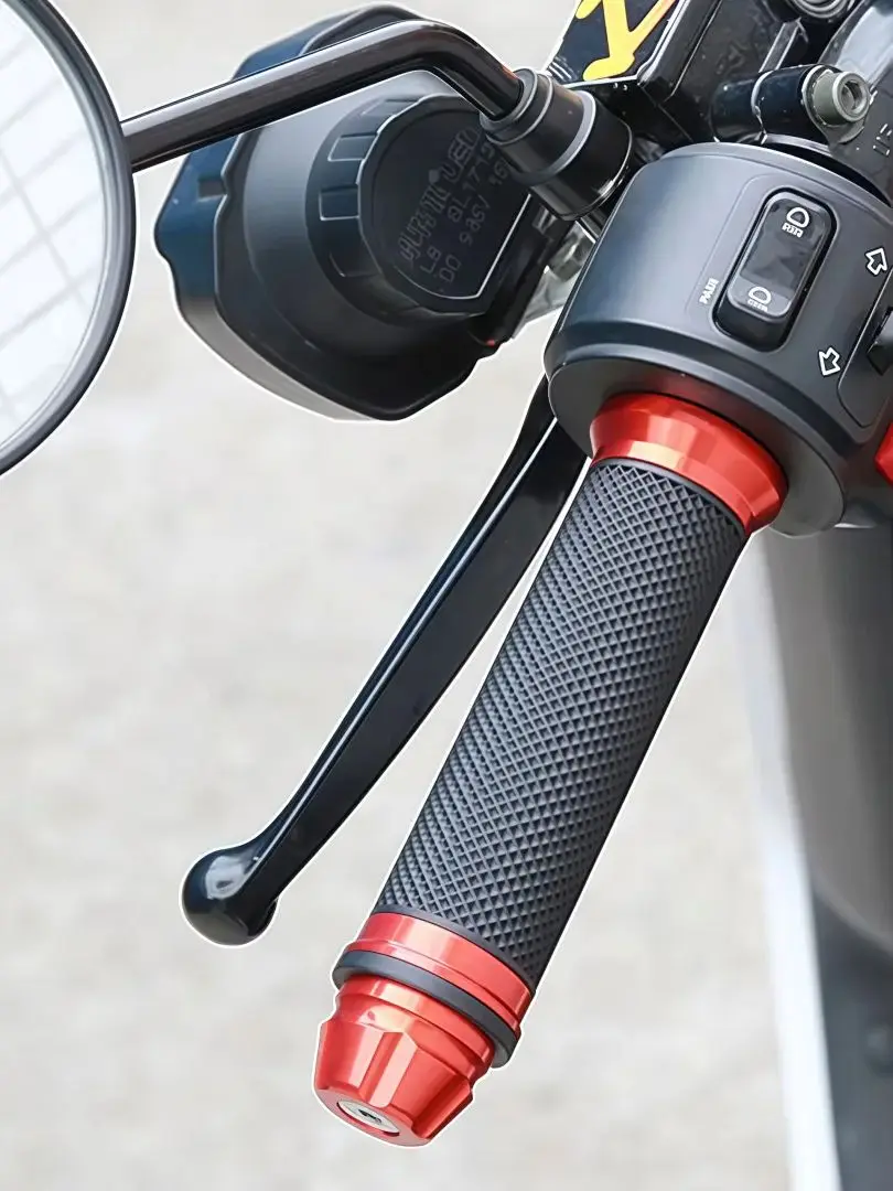 AliExpress NONE 2pcs 7/8" Universal Motorcycle Handlebar Grips, CNC Aluminum Rubber Anti-Slip Hand Grips for Dirt Bike Scooter Sportbike