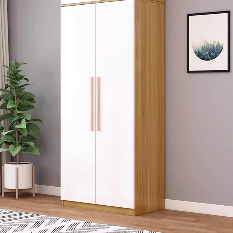 Wooden White Wardrobes Clothing Rack Simple Storage Mobile Cabinets Display Apartment Mueble Para Colgar Ropa Home Furniture