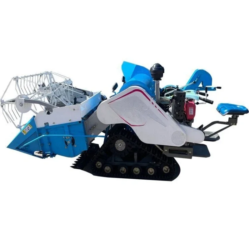 

Crawler paddy field rice cutter small rice harvesting chain rail machine 25 horsepower small