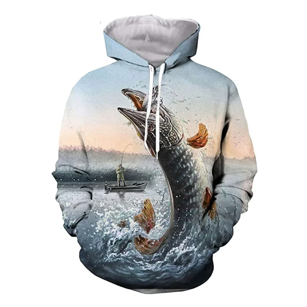 Sudadera con capucha para hombre con estampado 3D de pesca de atún, suéter informal Unisex, chaqueta deportiva esencial, Harajuku, otoño