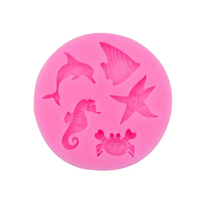 Mermaid Molds Marine Theme Chocolate Candy Soap Molds Silicone Mermaid Tail Seahorse Starfish Coral Molds For Cake Decoration