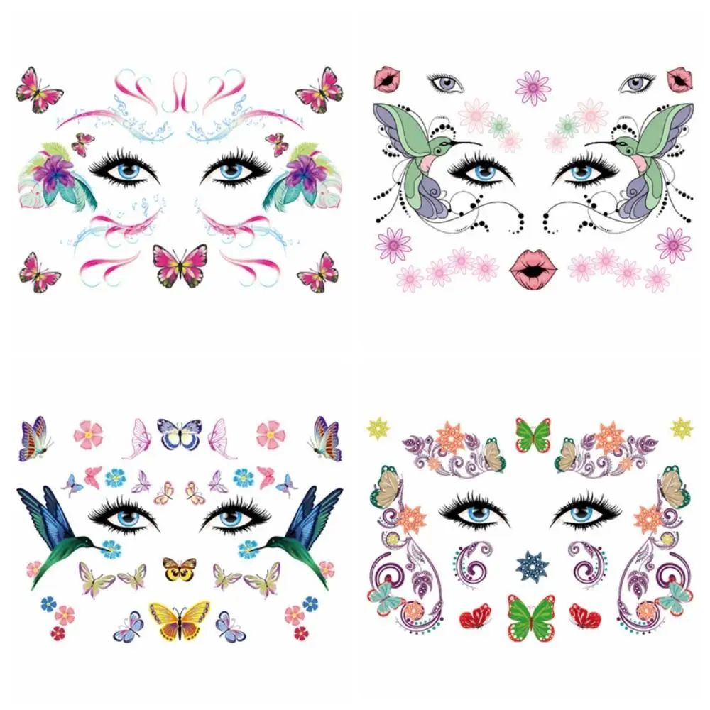 

Colorful Face Tattoo Stickers Cute Waterproof Temporary Tattoos Stickers Butterfly Sweatproof Makeup Tattoo Stickers Girl