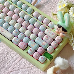 Rainy Season Music Festival Theme Keycap 137 Keys PBT Thermal Sublimation MOG Keycaps Round Mushroom Shape Cute Keyboard Caps