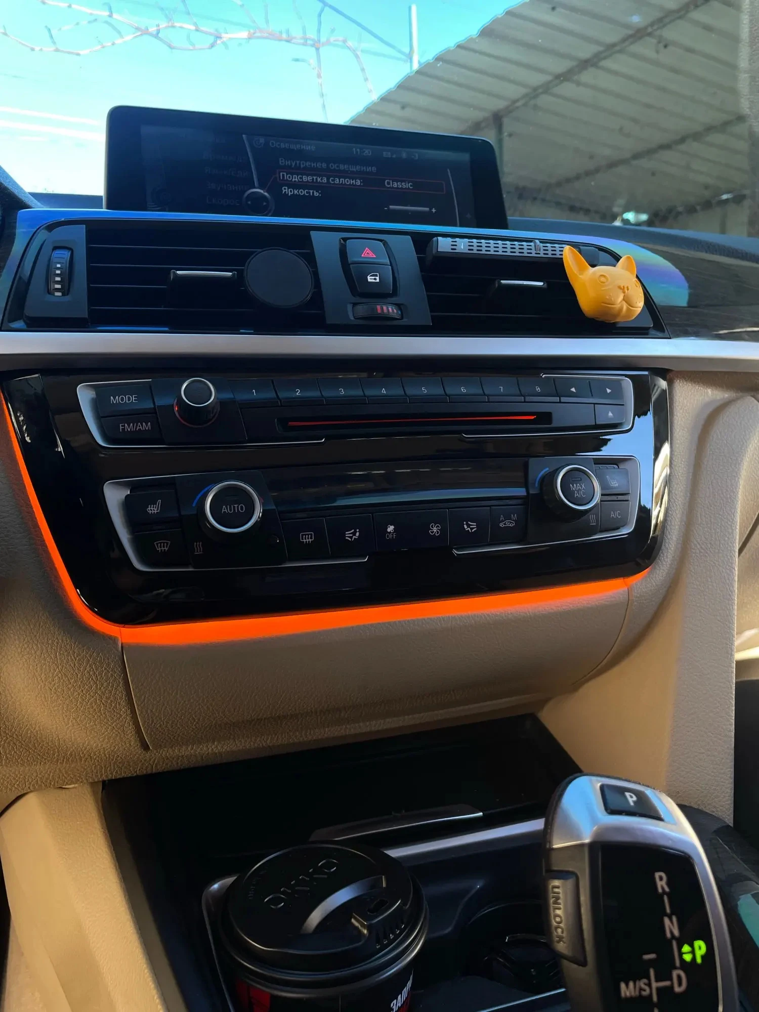 Für BMW 3er 4er F30 F32 F33 F34 F36 2-Farben Mittelkonsole AC-Panel Ambientebeleuchtung Radio-Zierleiste LED Armaturenbrettbeleuchtung – Detail 3
