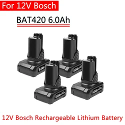 For 12V Bosch 6.0Ah Li-ion BAT420 Replacement Battery for Bosch BAT411 BAT412 BAT413 BAT414 10.8V Battery Cordless Power Tools