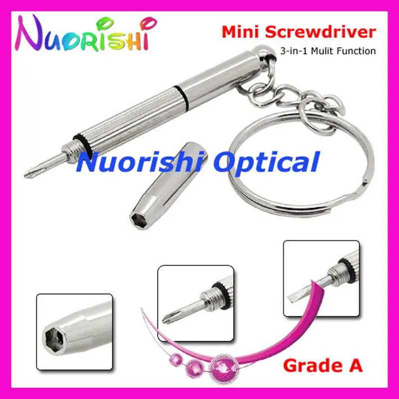 10pcs SS80113 3-in-1 Multi Function Mini Screwdriver Eyewear Eyeglass Glasses Small Screwdriver