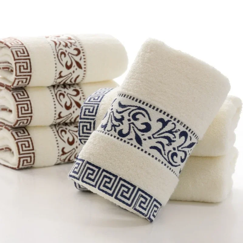 Chinese Style Fashion Solid Color Embroidery Men Washcloth Travel Hotel Bath Towel Bathrobe Gym Yoga Portable Lovers Gift