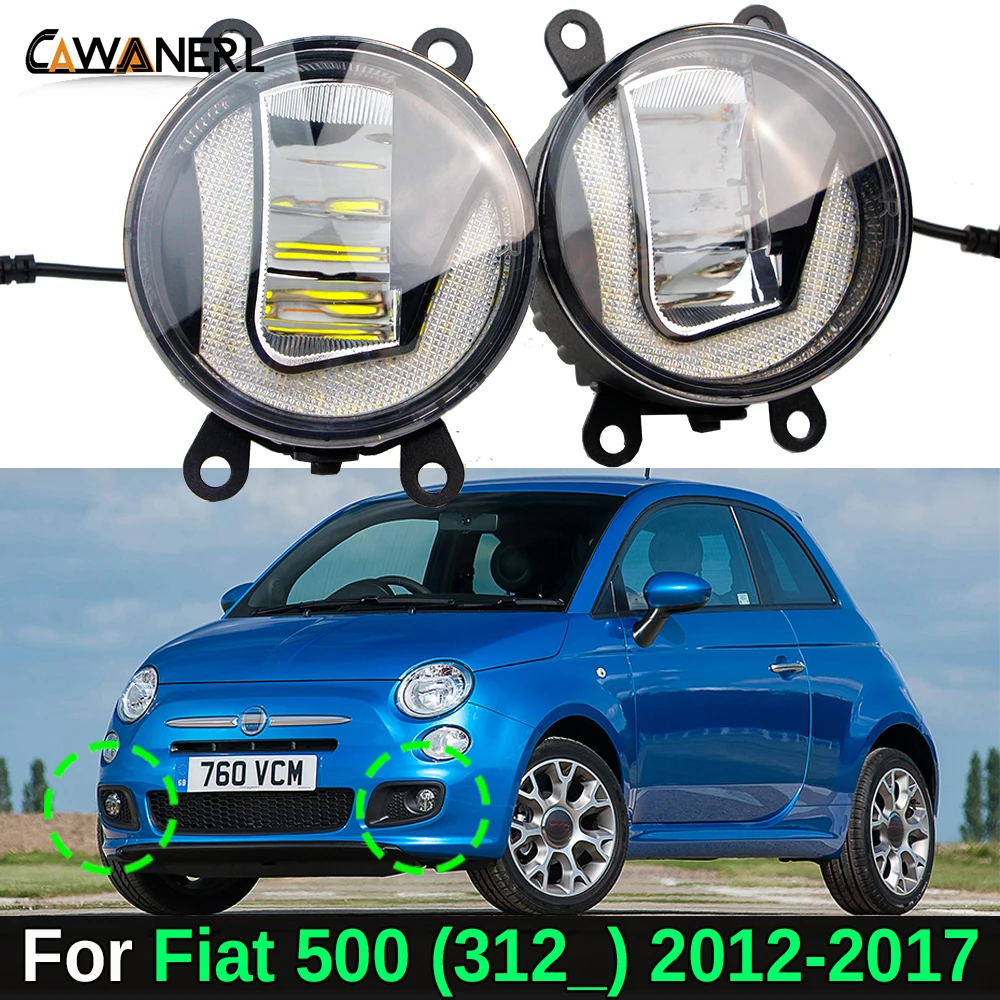 

2 X 30W Car Front LED Fog Light Daytime Running Lamp DRL White 12V For Fiat 500 (312_) 2012-2017 (Except Abarth Model)