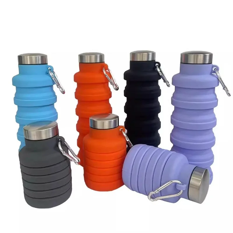 1pc Collapsible，Reuseable BPA Free Silicone Foldable Bottles Portable Hiking Cup For Outdoor Mountaineering Tours Bar Tool