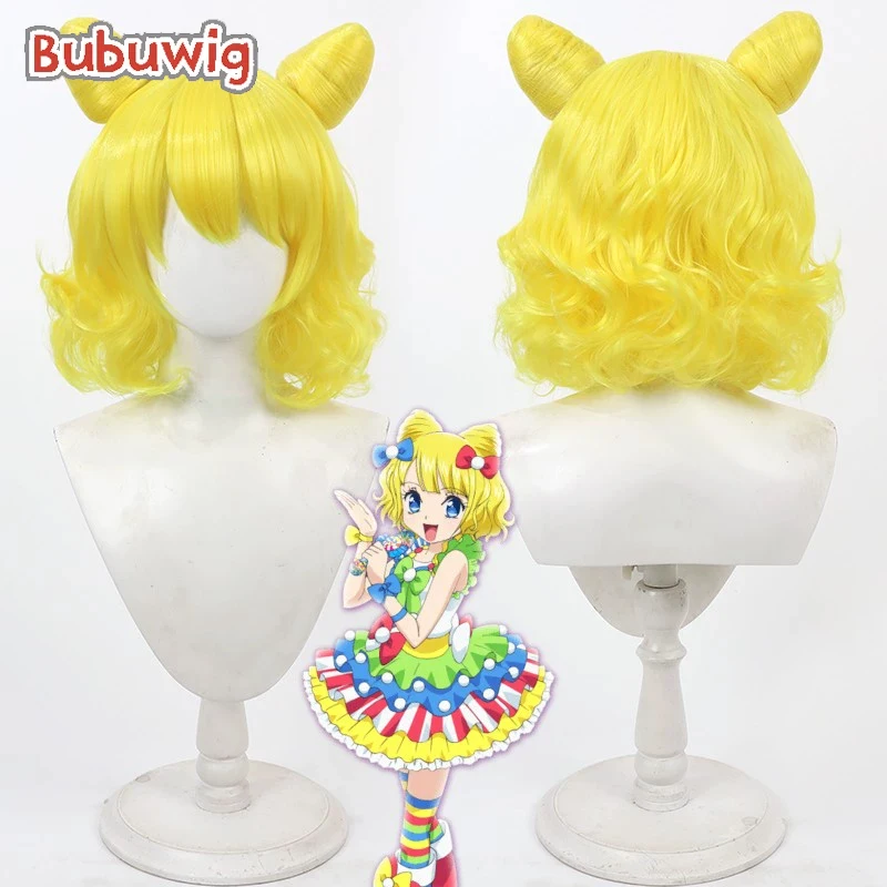 

Bubuwig синтетические волосы Minami Mirei косплей парики с булочками красивый ритм Minami Mirei 30 см короткий волнистый желтый парик термостойкий