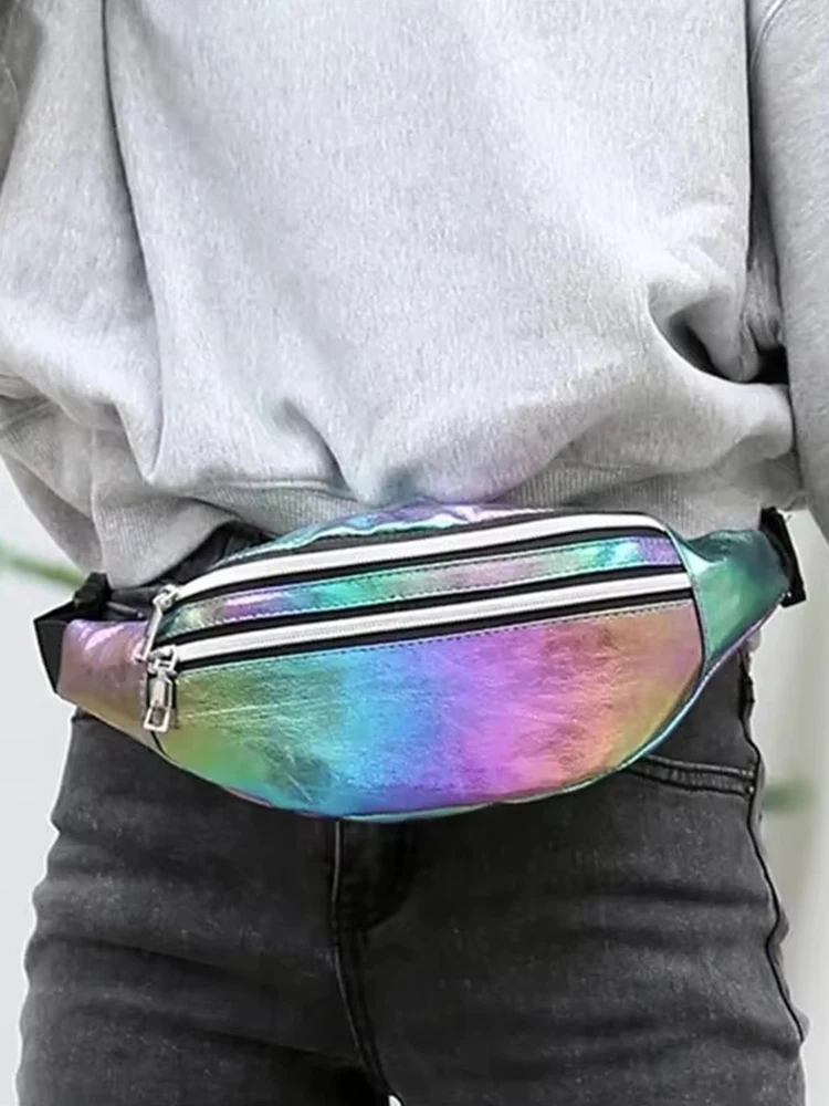 AliExpress NONE 1Pc New Hot Selling Holographic Fanny Pack Waterproof Portable Hiking Cycling Running Belt Waist Bag for Girls Women