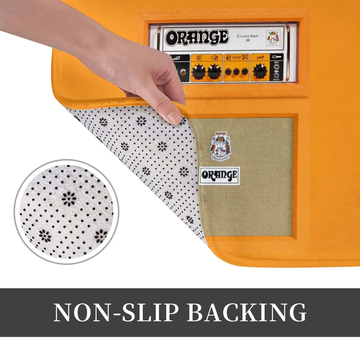 Orange Color Amp Amplifier Non-slip Doormat Floor Mat Sand Scraping Carpet Rug for Kitchen  Bathroom Living room Footpad Mats