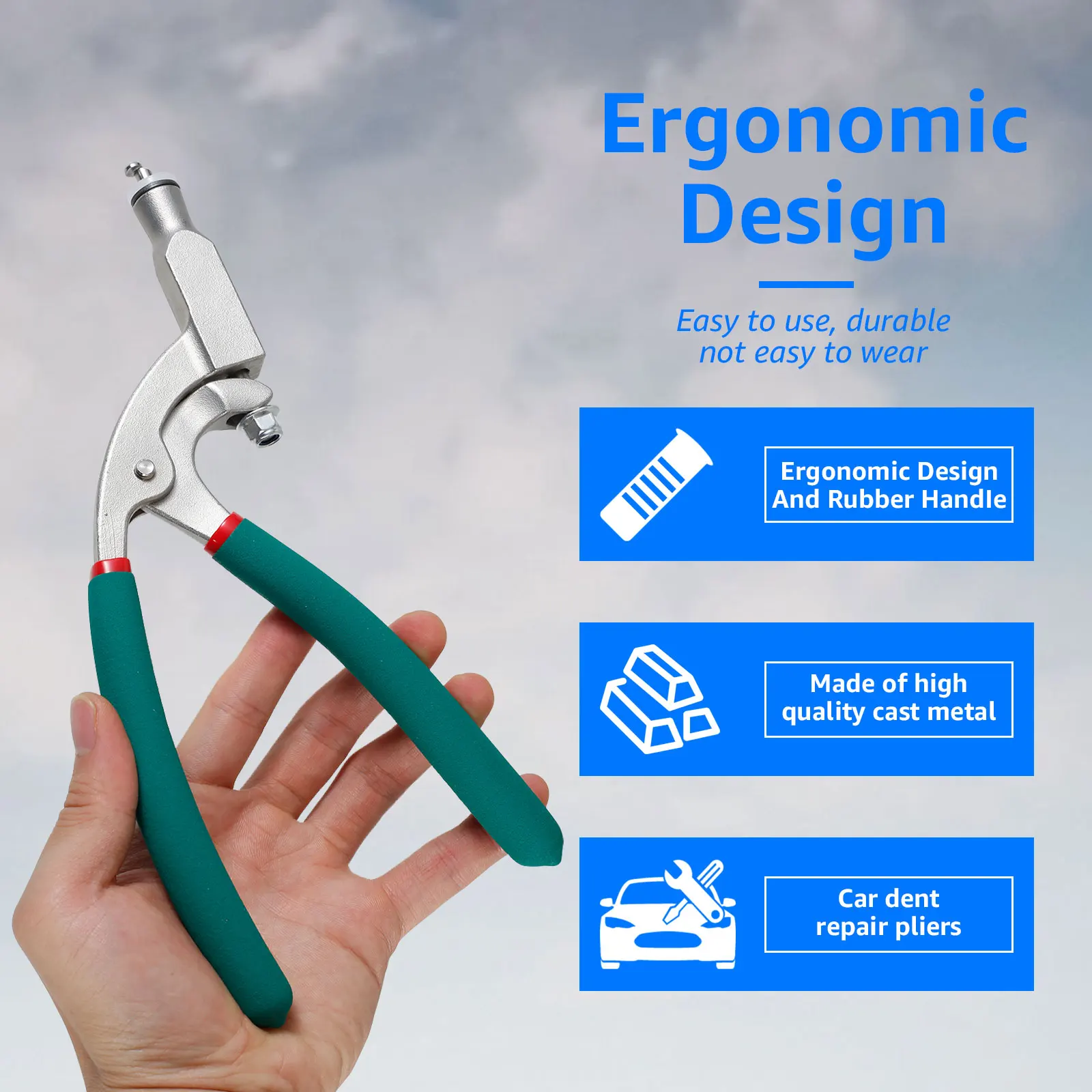 Car Edge Repair Tools Pliers Car Body Hood Pliers Paintless Dent Repair Flat Hole Caliper Tool Auto Depression Pit Removal Tool