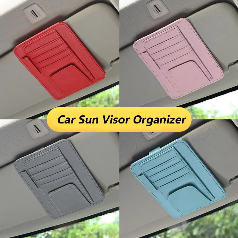 

Car Sun Visor Organizer Multi-Pocket Business Card Storage Management Sunglasses Holder Visor Accessories Auto Interior