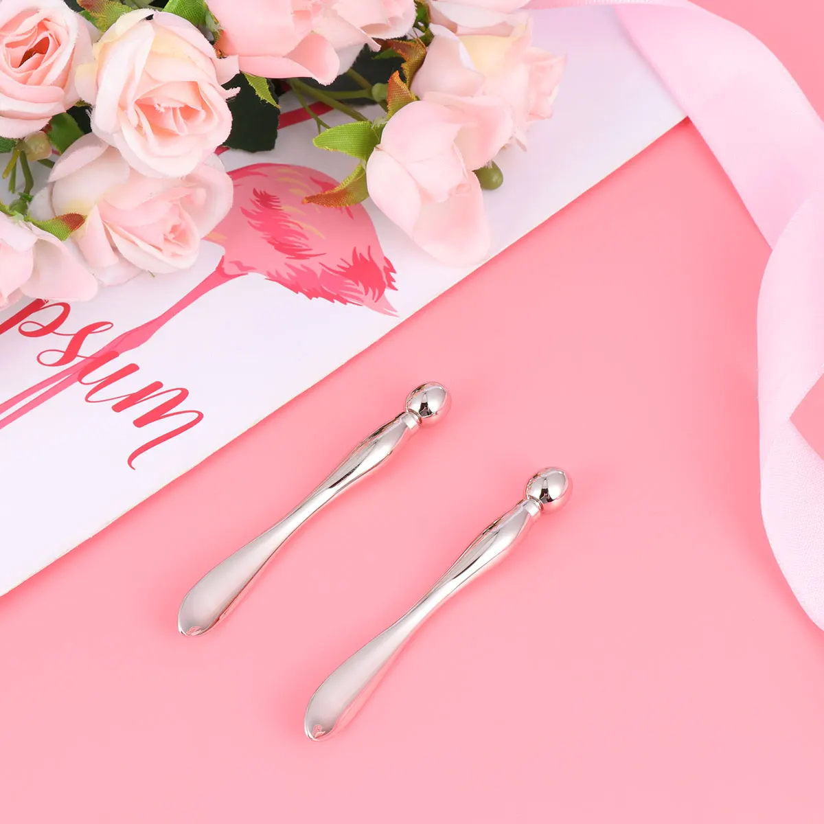 2 قطعة عصا تدليك العين المحمولة المعادن أداة العناية بالبشرة لامتصاص كريم عين يقلل الانتفاخ بكرة الوجه سبيكة جهاز التجميل #3