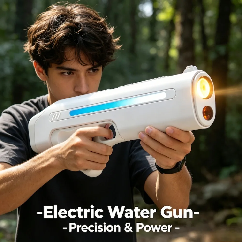 High Pressure Pulse LED Electric Water Gun Automatic Water Absorb & Shoot Water Games Toy Summer Outdoor Gift for Adults