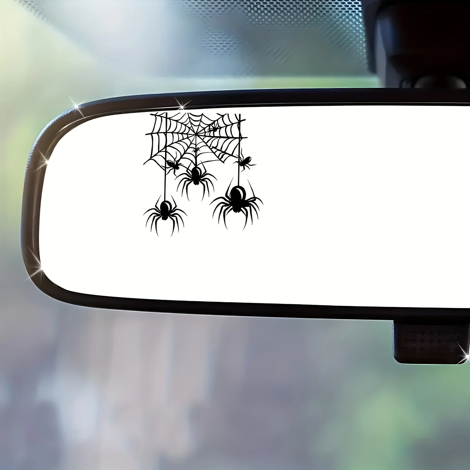 Halloween Spider Web Sticker 2PCS Spider Decal Waterproof Vinyl Car Mirror Motorcycle Laptop Window Wall Decor Animal Design