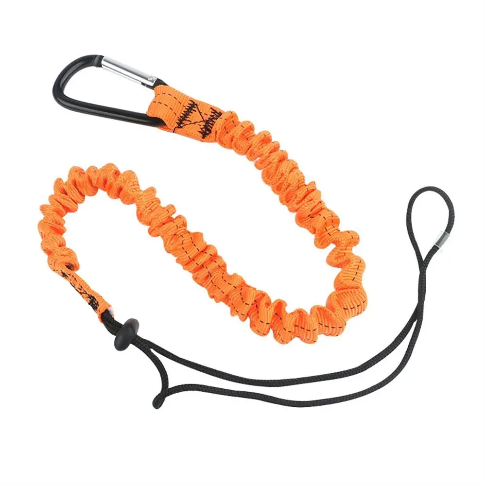 With Carabiner Hook Safety Bungee Tether Climbing Working Telescopic Tool Safety Rope Aerial Work Anti-Falling Tool Lanyard