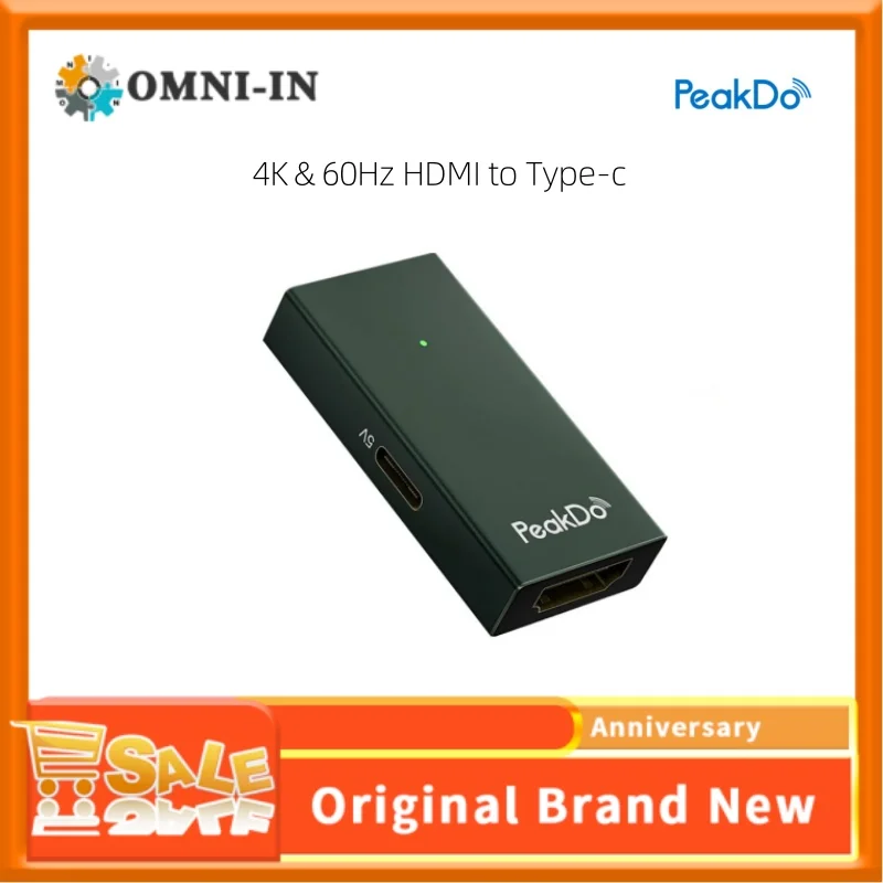 Adaptador PeakDo HDMI para USB C 4K @ 60 Hz, adaptador HDMI para tipo C, adequado para XREAL, RayNeo e outros óculos inteligentes e PS5/4, Xbox