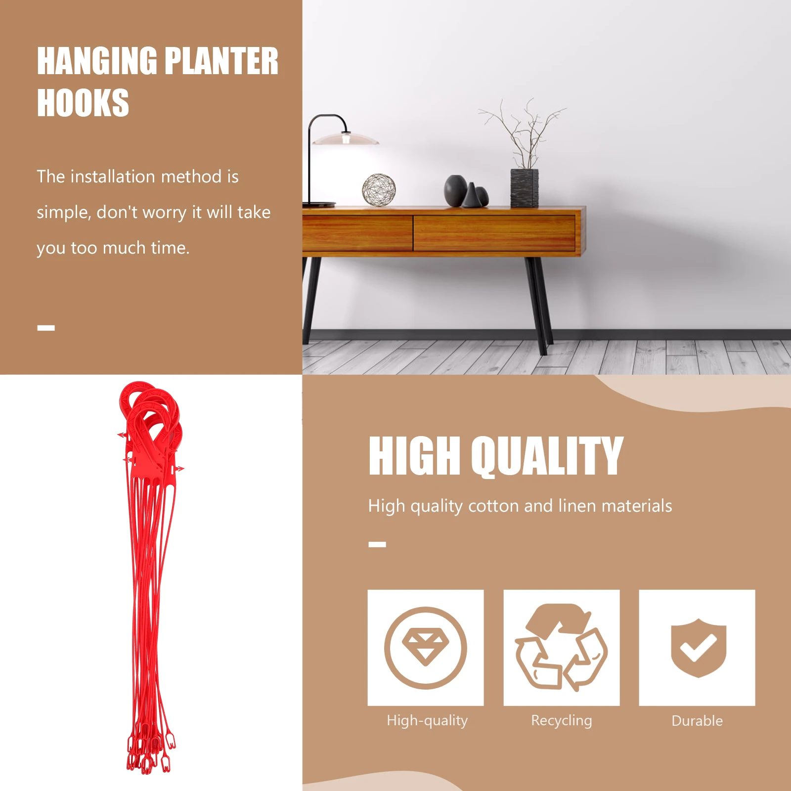 

5PCS Flower Hook For Flowerpot Quality Plastic Planter Hanger for Balcony Garden Plant Stand