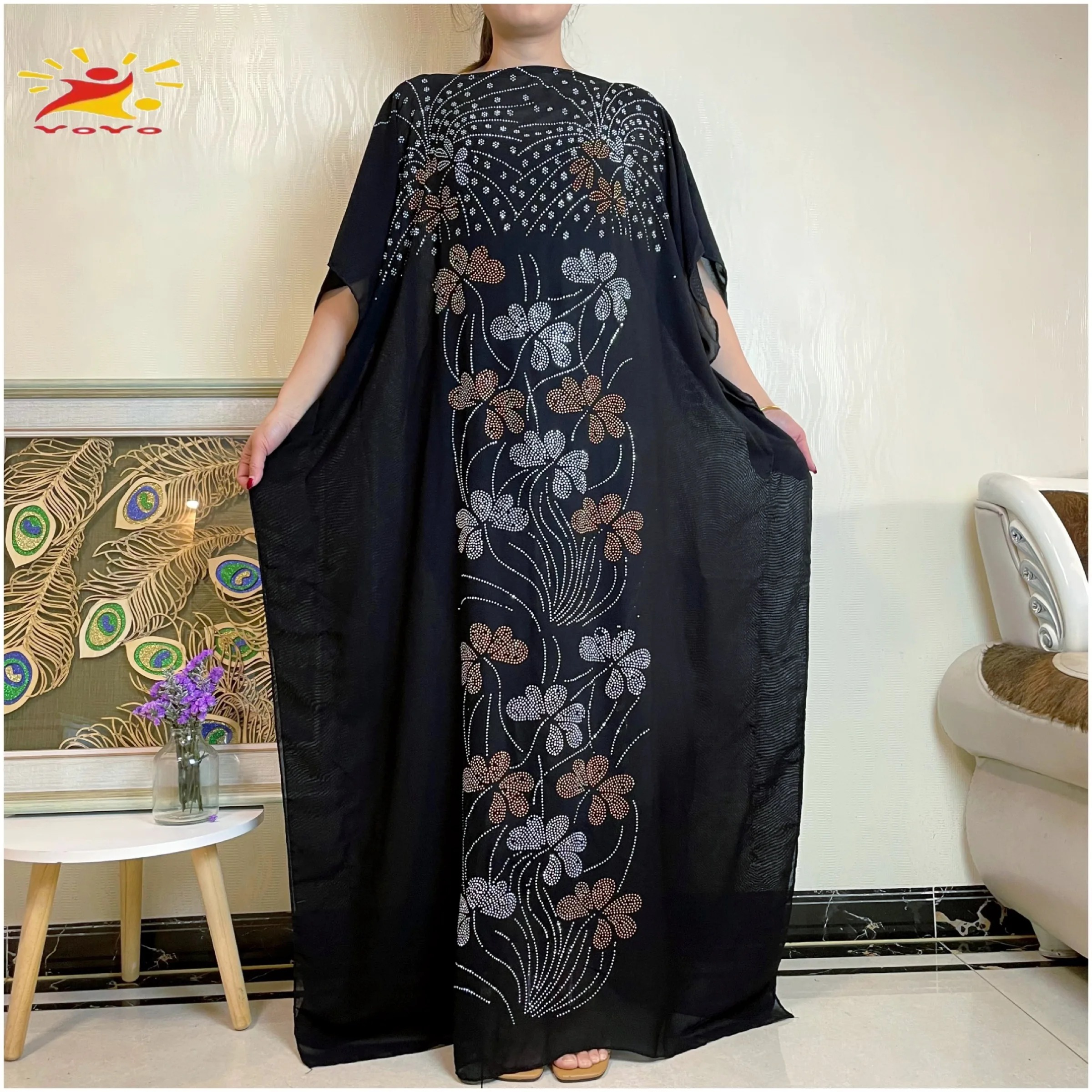 Free Shipping New Abaya Kaftan Robe Africaine Feme Dashiki Maxi Dresses For Women Loose Diamond Africa Muslim Fashion Clothing