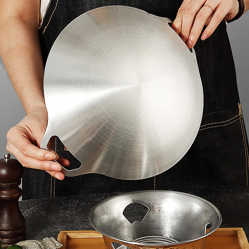 أواني طهي المطبخ الأنيقة وسهلة التنظيف، سميكة للغاية من الفولاذ المقاوم للصدأ غير لاصقة ومطلية بالأذن المزدوجة