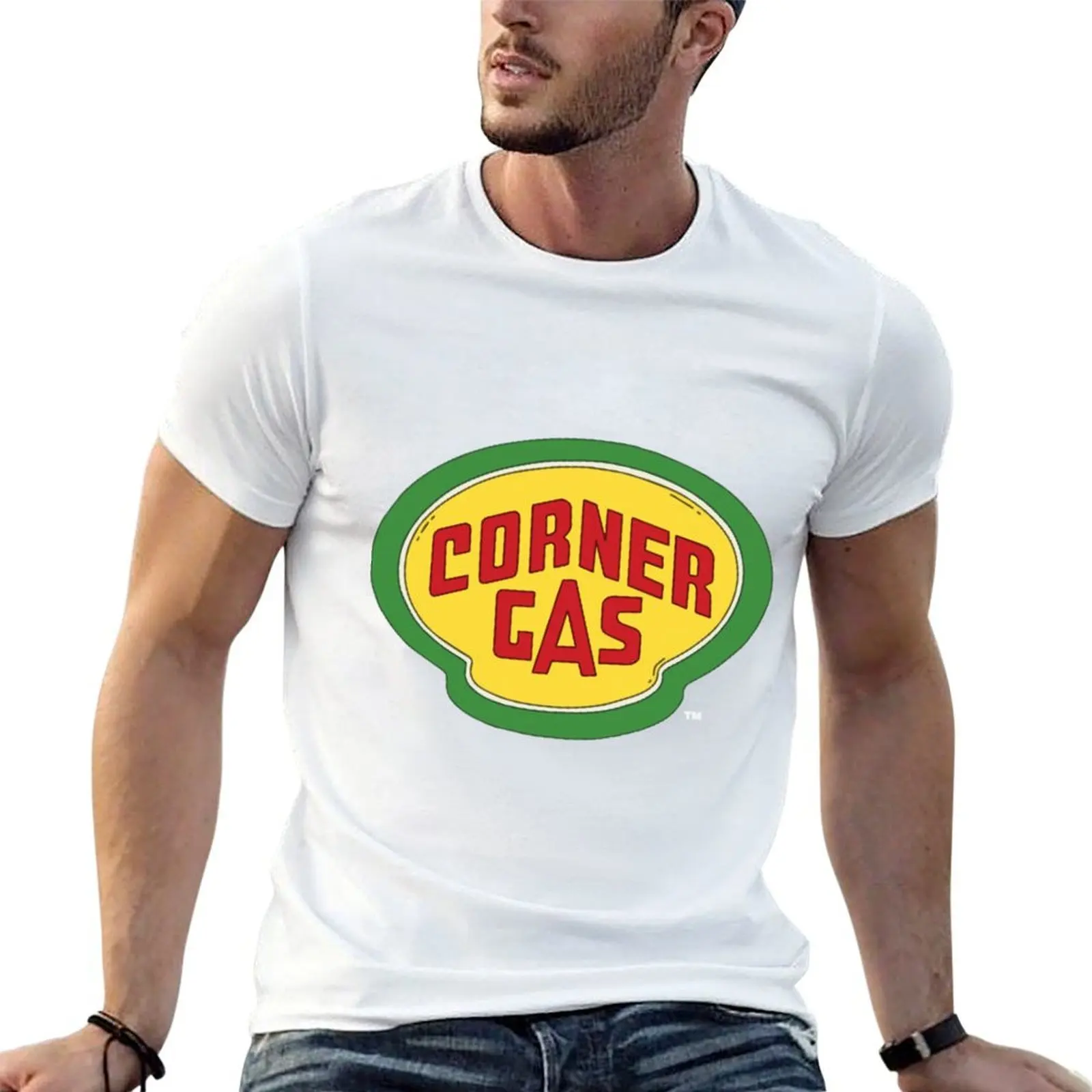 Corner Gas Logo Wwhite Text T-Shirt g man t shirts for men man t shirts cotton mens graphic t shirts T-shirt