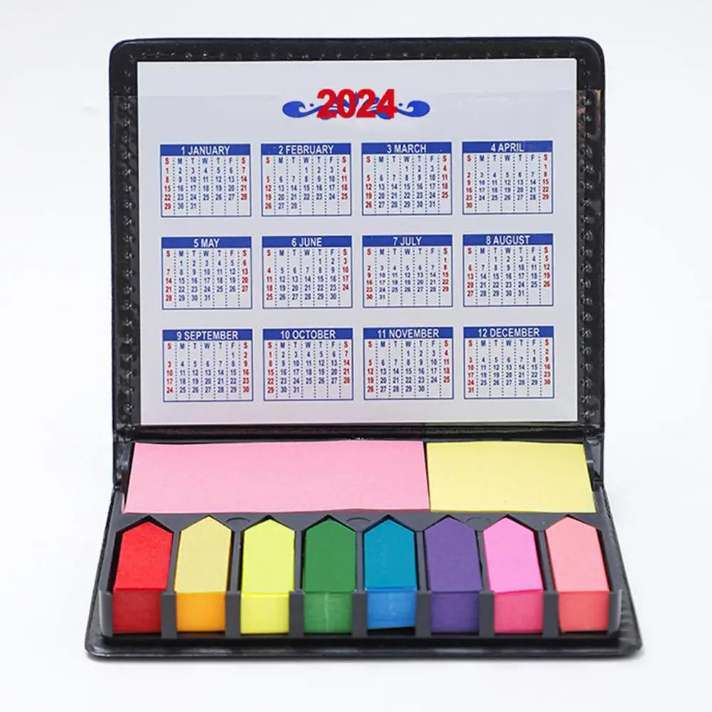 Sticker Organization 2024 Desktop Calendar with Colorful Sticky Notes Strong Stickiness Office Supplies for Easy-peel